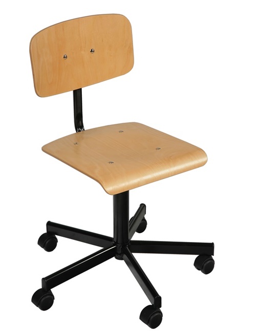 Fa felületű munkaszék, oktatási szék -szögletes ülőlappal
